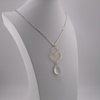 Rejuvenate 24" Quartz Crystal Sterling Silver and 24 K Gold Necklace