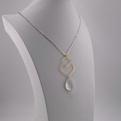 Rejuvenate 24" Quartz Crystal Sterling Silver and 24 K Gold Necklace